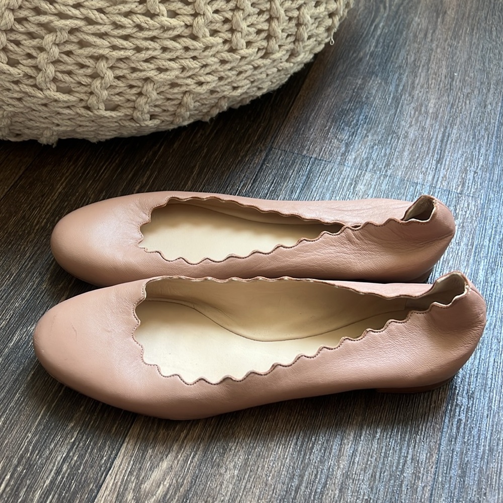 Chloe Lauren scalloped leather ballet flats - Picture 4 of 10
